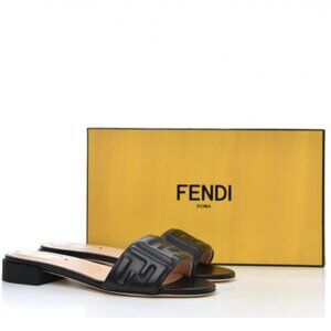 Fendi Logo Slides - Black